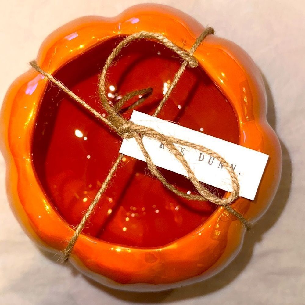 Rae Dunn Ceramic Orange Luster Lets Carve Out Some Fun Pumpkin Canister - Picture 2 of 7